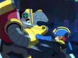 Mega Man attackiert Guts Man